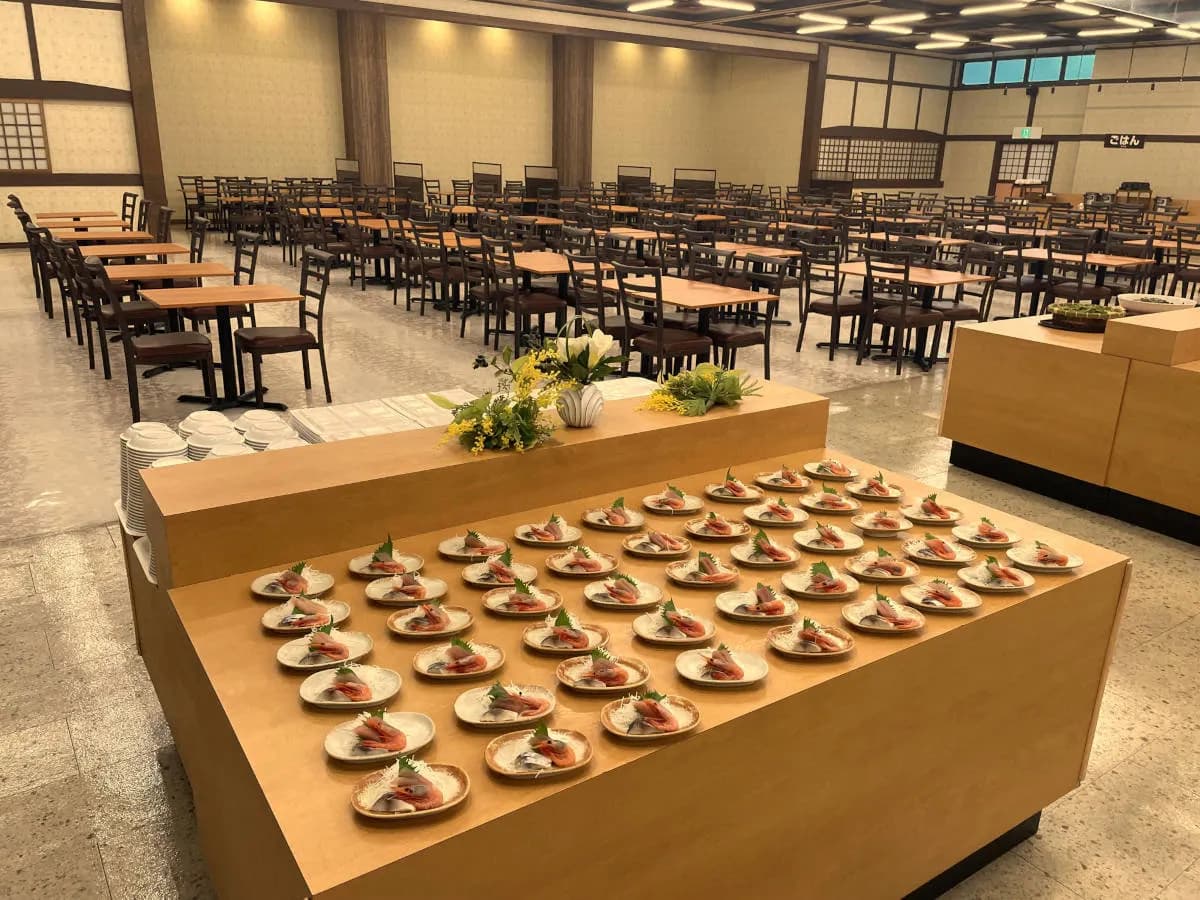 Sashimi plates served for the meal
