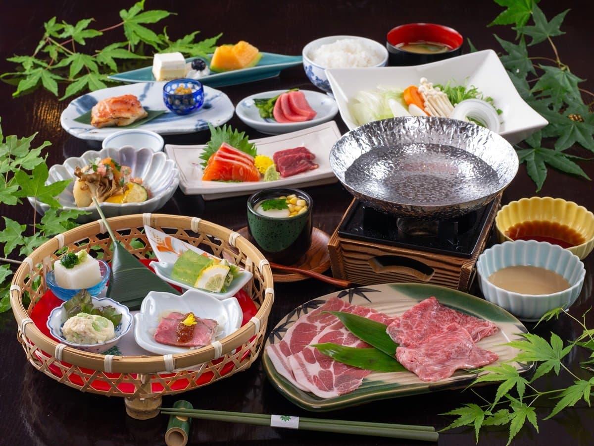 小梨の湯 笹屋 夕食 地元食材の会席料理