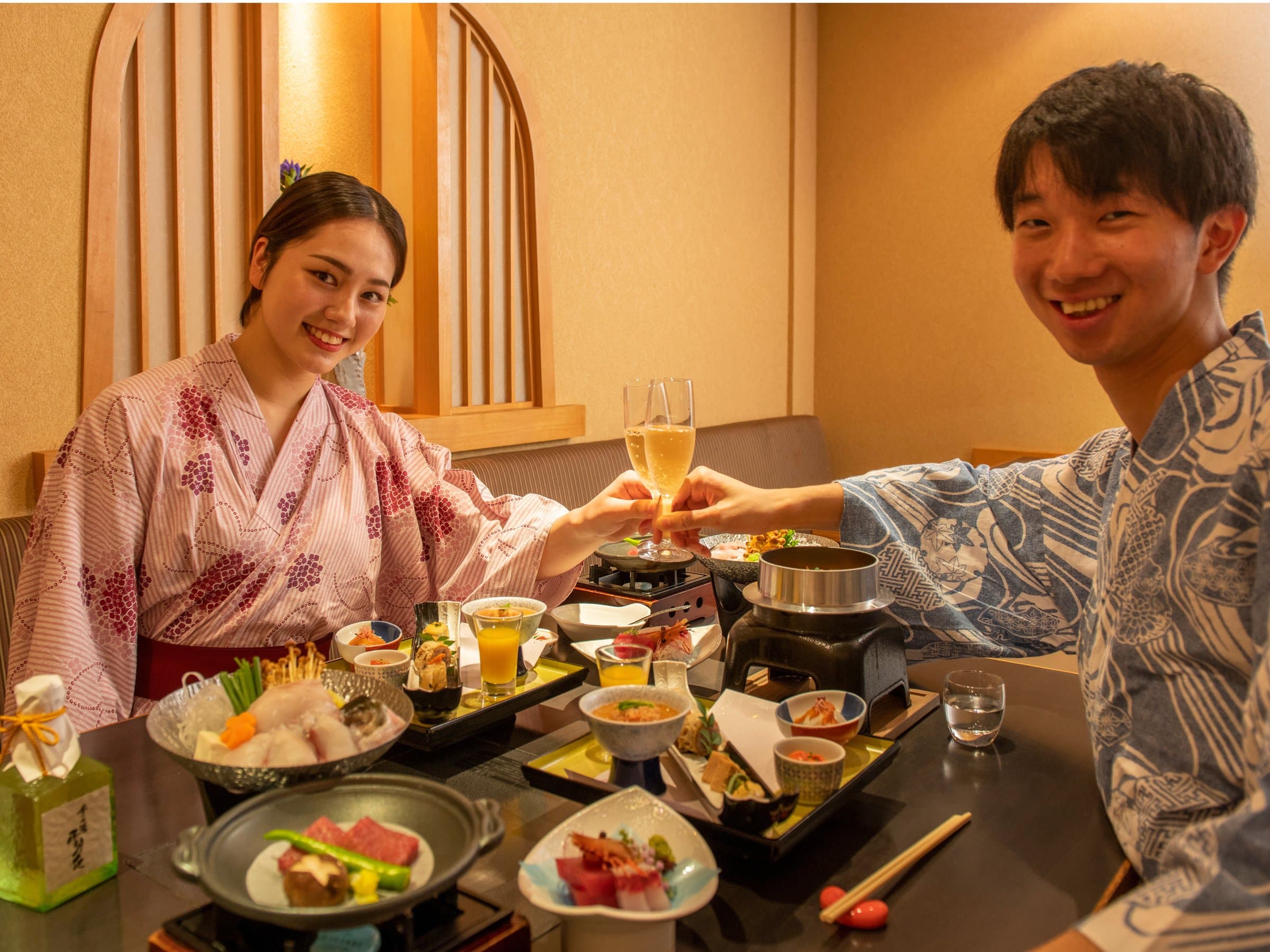 箱根強羅温泉 季の湯 雪月花 浴衣で乾杯（夕食）