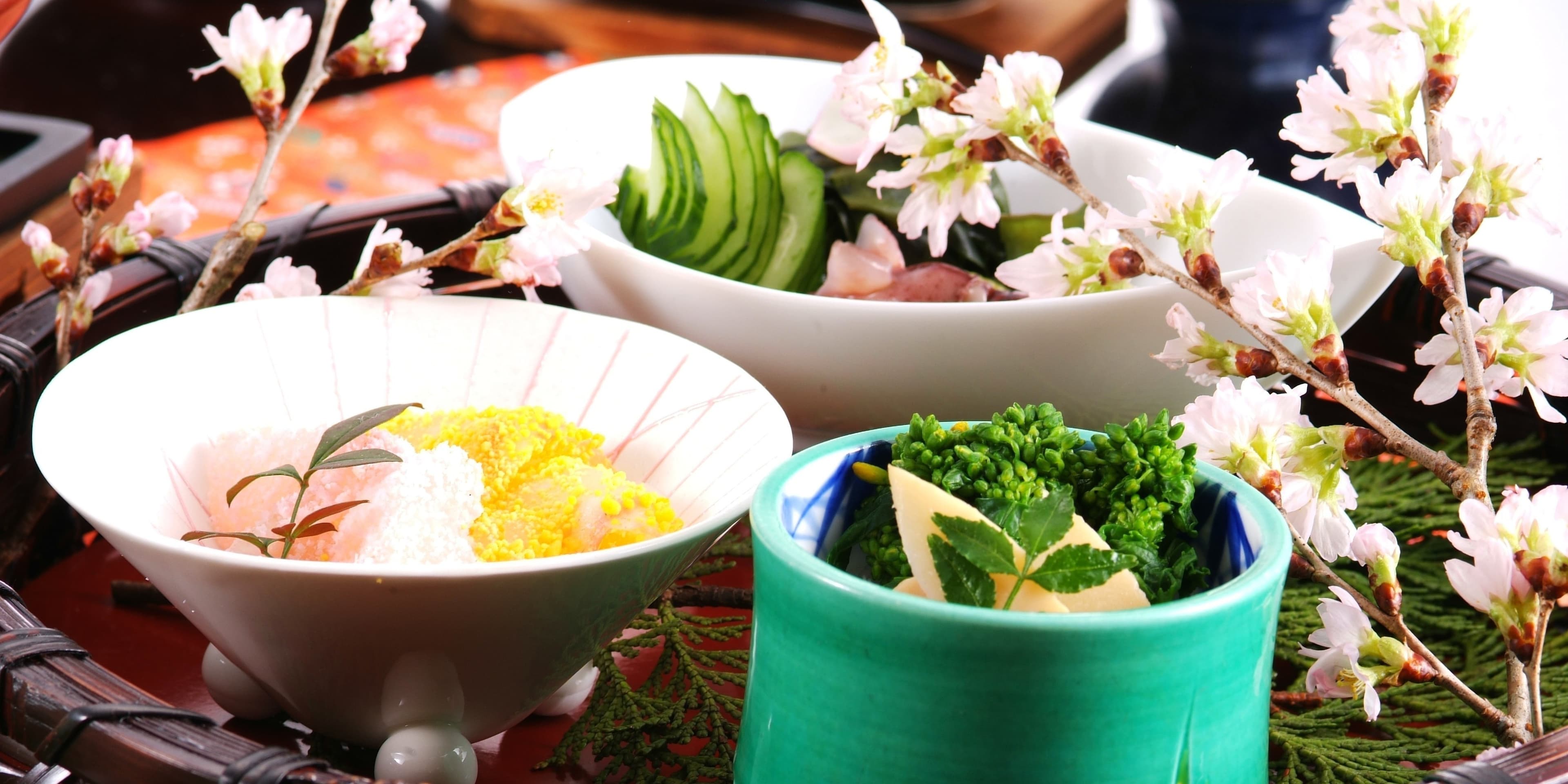 Seasonal kaiseki dinner course presented at Ichidaya