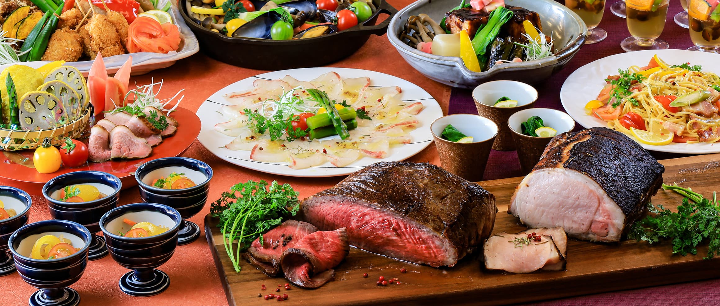 Course dinner featuring Kumamoto produce at Senomoto Highland's Hotel