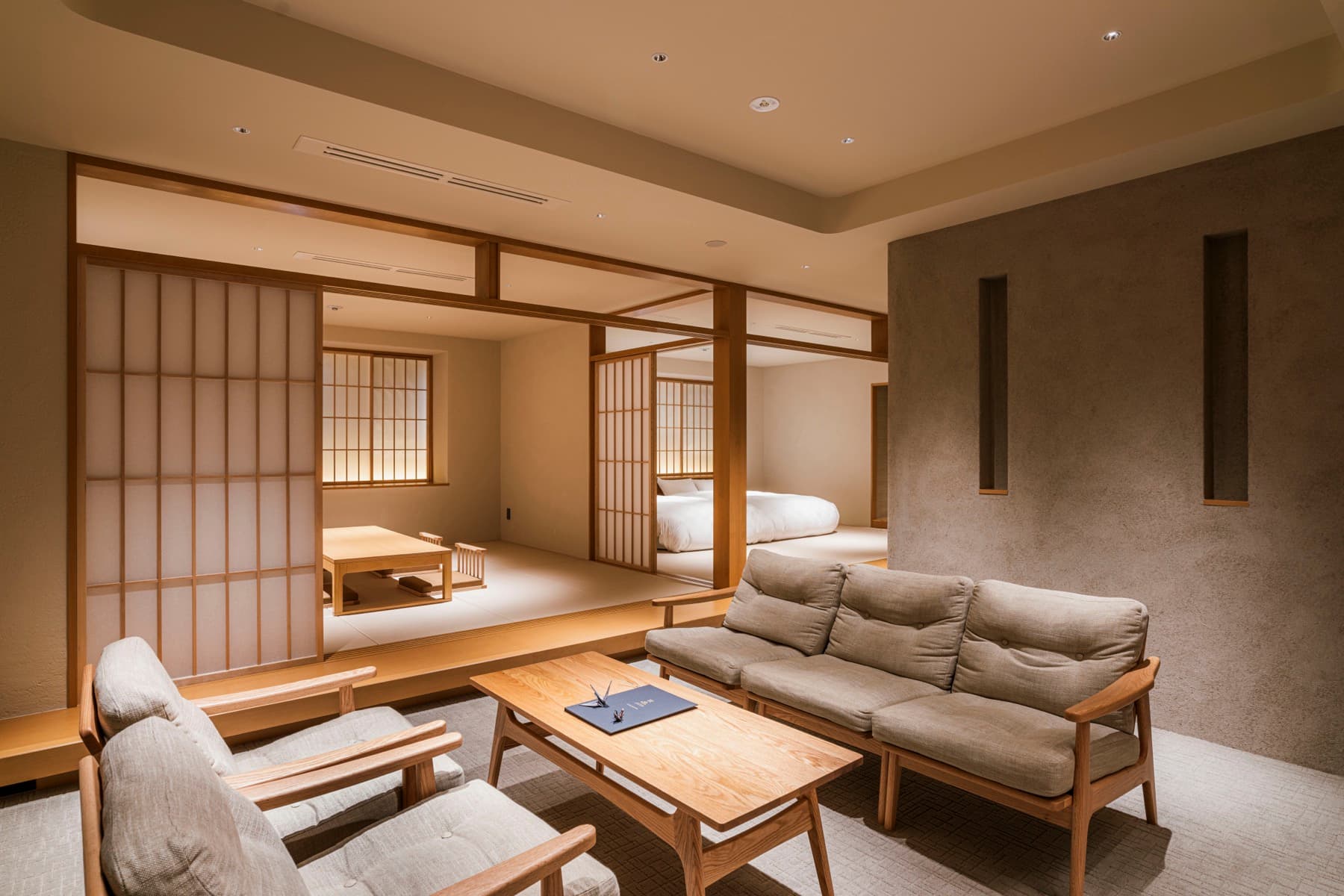 Premium guest suite at Shinzan with contemporary Japanese interior