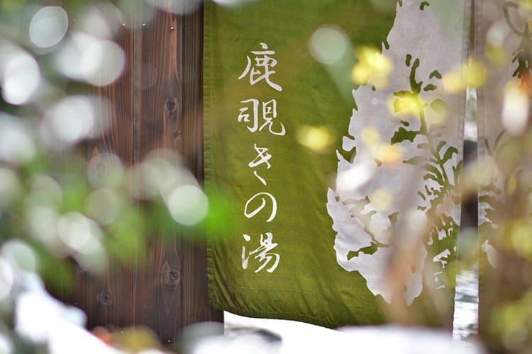 四万温泉 鹿覗きの湯 つるや 「鹿覗きの湯」からの渓谷の眺め © tsuruya.net