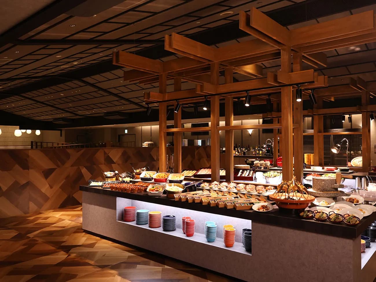 Buffet spread of dishes