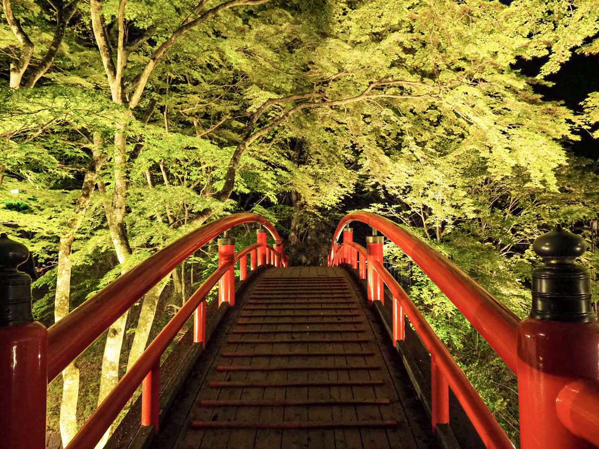 森秋旅館 伊香保 河鹿橋 紅葉ライトアップ © cdn.jalan.jp
