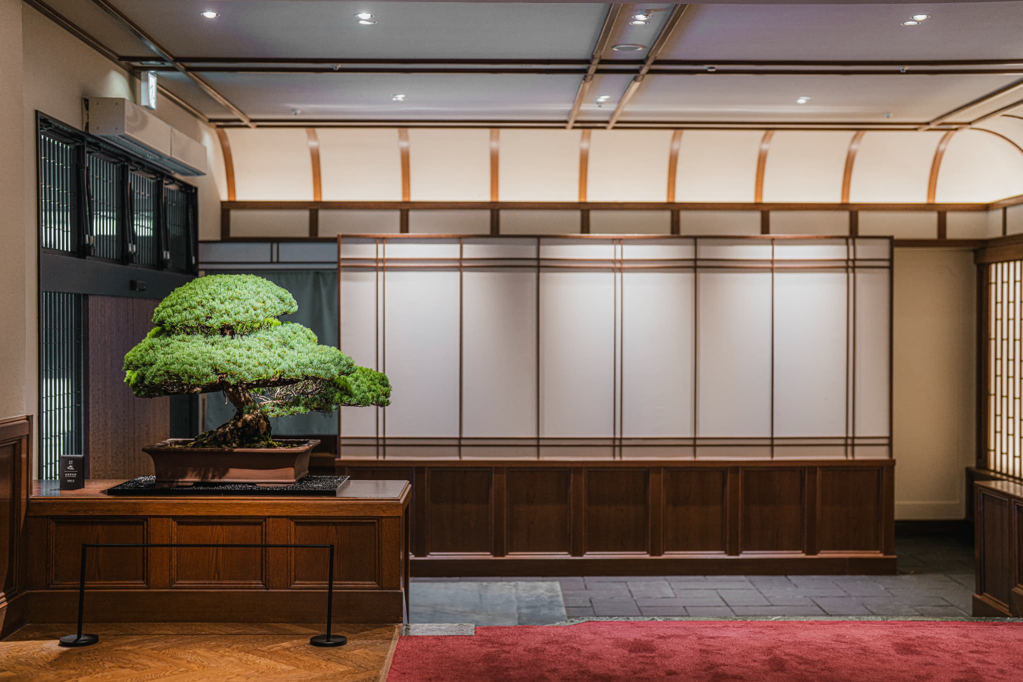 Interior architecture and corridor detail inside Shinzan ryokan