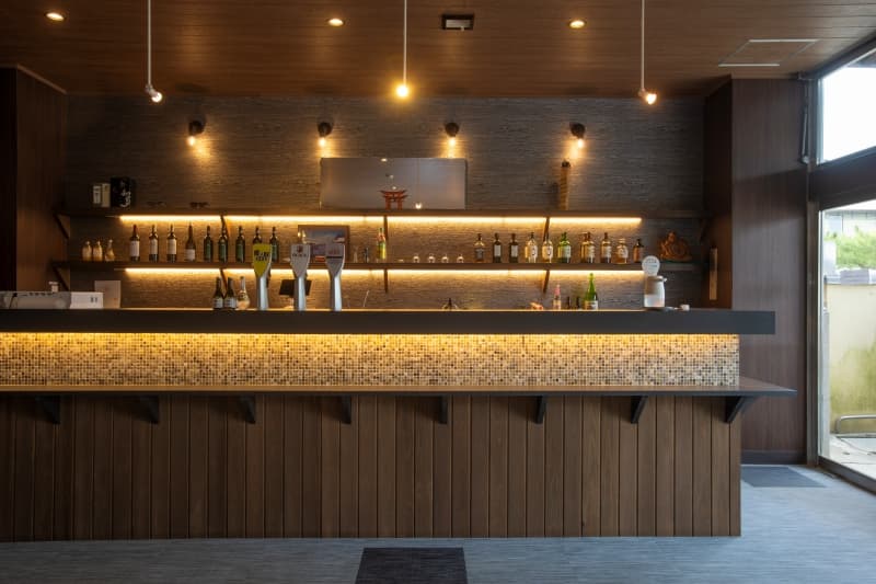 Sakuraya Oyster & Sake Bar counter on the ground floor